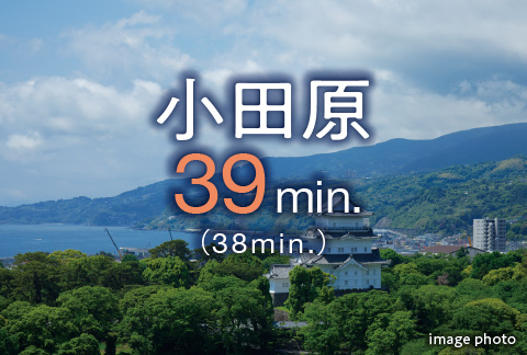 「小田原」駅へ直通39分(38分)