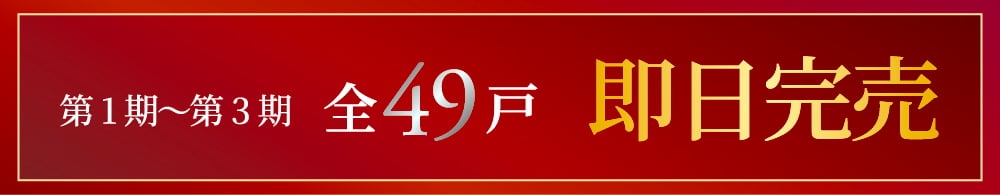 第１期〜第3期全49戸 即日完売